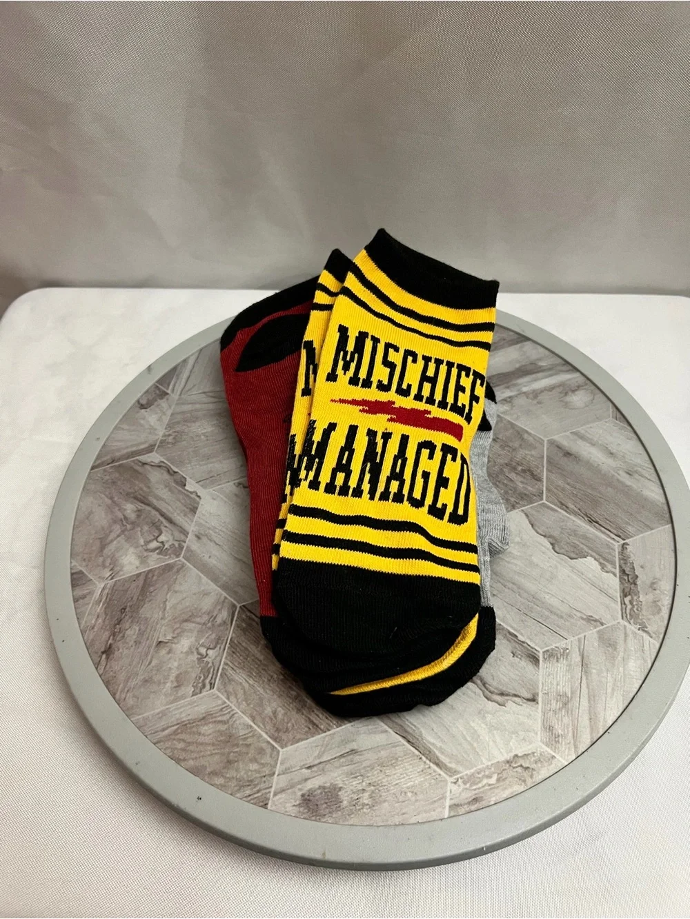 Kids Harry Potter Hogwarts No Show Socks Mischief Managed 4 Pair Lot